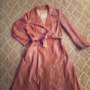 Brown Leather Trench